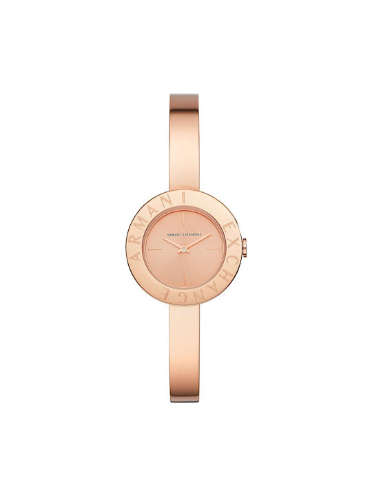 Armani Exchange Giulia Watch with Pink Gold Metal Bracelet