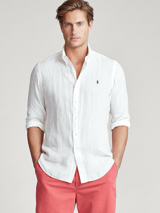 Ralph Lauren Men's Shirt with Long Sleeves Regular Fit White