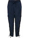 Only Damen Hoch tailliert Stoff Cargo Hose mit Gummizug in Schlanker Passform Marineblau