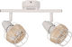 Aca Zorbas Double Spot with Socket E14 in White Color