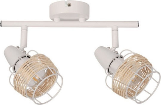Aca Zorbas Double Spot with Socket E14 in White Color