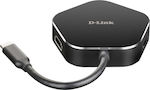 D-Link USB-C Докинг станция с HDMI 4K PD Етърнет Черно (DUB-M420)