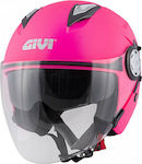 Givi 12.3 Stratos Solid Pink Motorcycle Helmet Jet 1150gr with Sunvisor GIV000KRA168