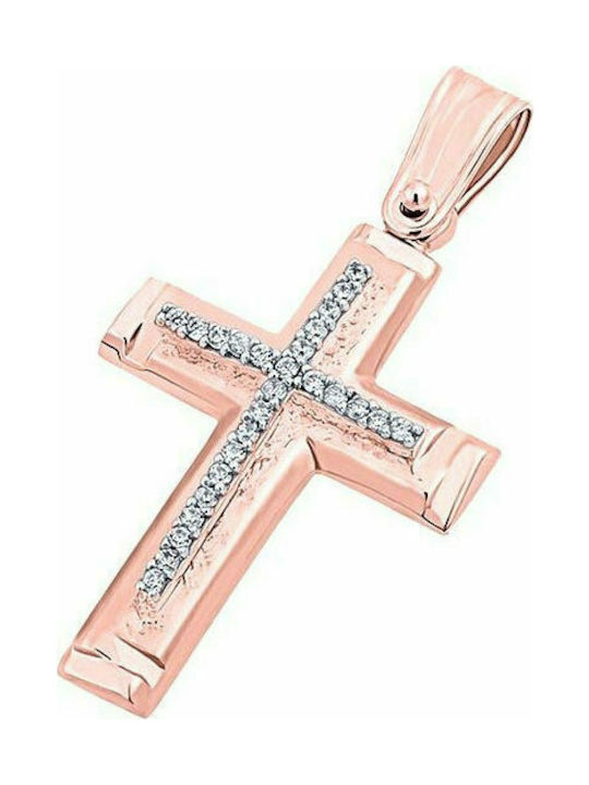 Damenkreuz aus 14K Roségold, T03919