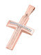 14K Rose gold women's cross, T04219