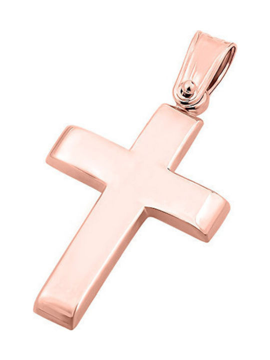 14K Rose gold men's cross, T00819