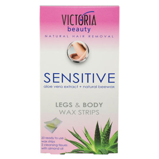 Victoria Beauty Enthaarungsstreifen für empfindliche Haut mit Aloe 20Stück