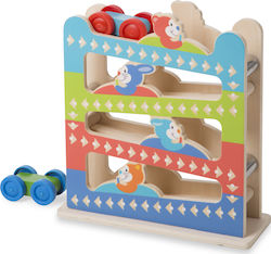 Melissa & Doug Vehicul First Play Roll & Ring Ramp Tower din Lemn cu Sunete pentru 12++ Luni