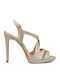 New Matic 071 Damen Sandalen mit Dünn hohem Absatz in Gold Farbe