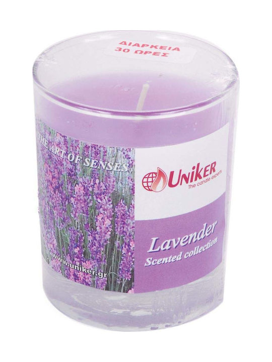 Uniker Scented Candle Jar with Scent Lavender Purple 7x8.5cm 1pcs