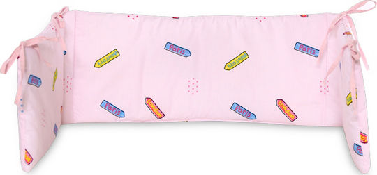 Lorelli Ranforce Crib Bumpers Classic Inside Pink 27x140cm