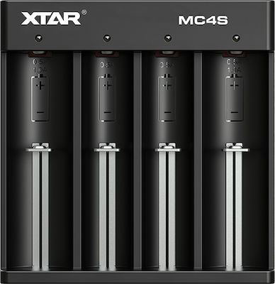 XTAR MC4S Încărcător 4 Baterii Li-ion/Ni-Cd/Ni-MH Dimensiune AA/AAA/18650/16340/26650/14500