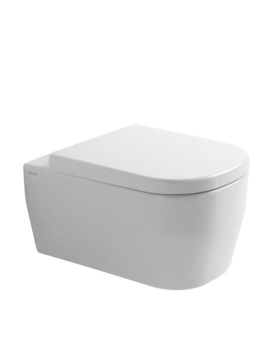 Olympia Tutto Evo Wandhängende Toilette Randlos mit Schlank Deckel Weiße