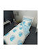 Charalambidis Textiles Elsa Kids Duvet Cover Single Γαλάζιo 160x250cm