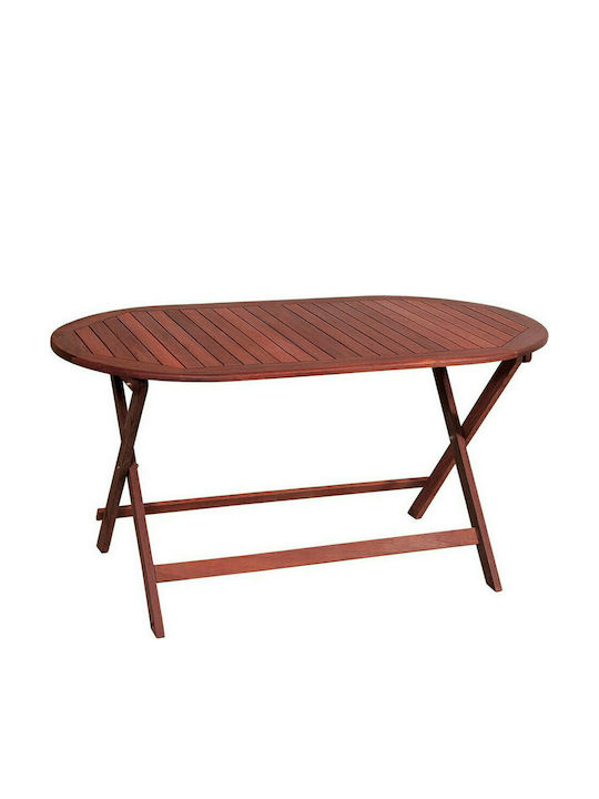 Outdoor Dinner Foldable Wood Table Cherry 140x80x75cm