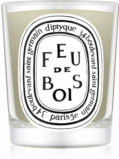 Diptyque Scented Candle Feu De Bois Jar with Scent Feu De Bois White 190gr 1pcs