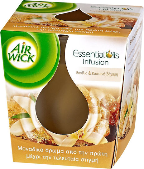 Airwick Lumânare Aromată Essential Oils Borcan cu Aromă Vanilie și zahăr brun Ecru 1buc