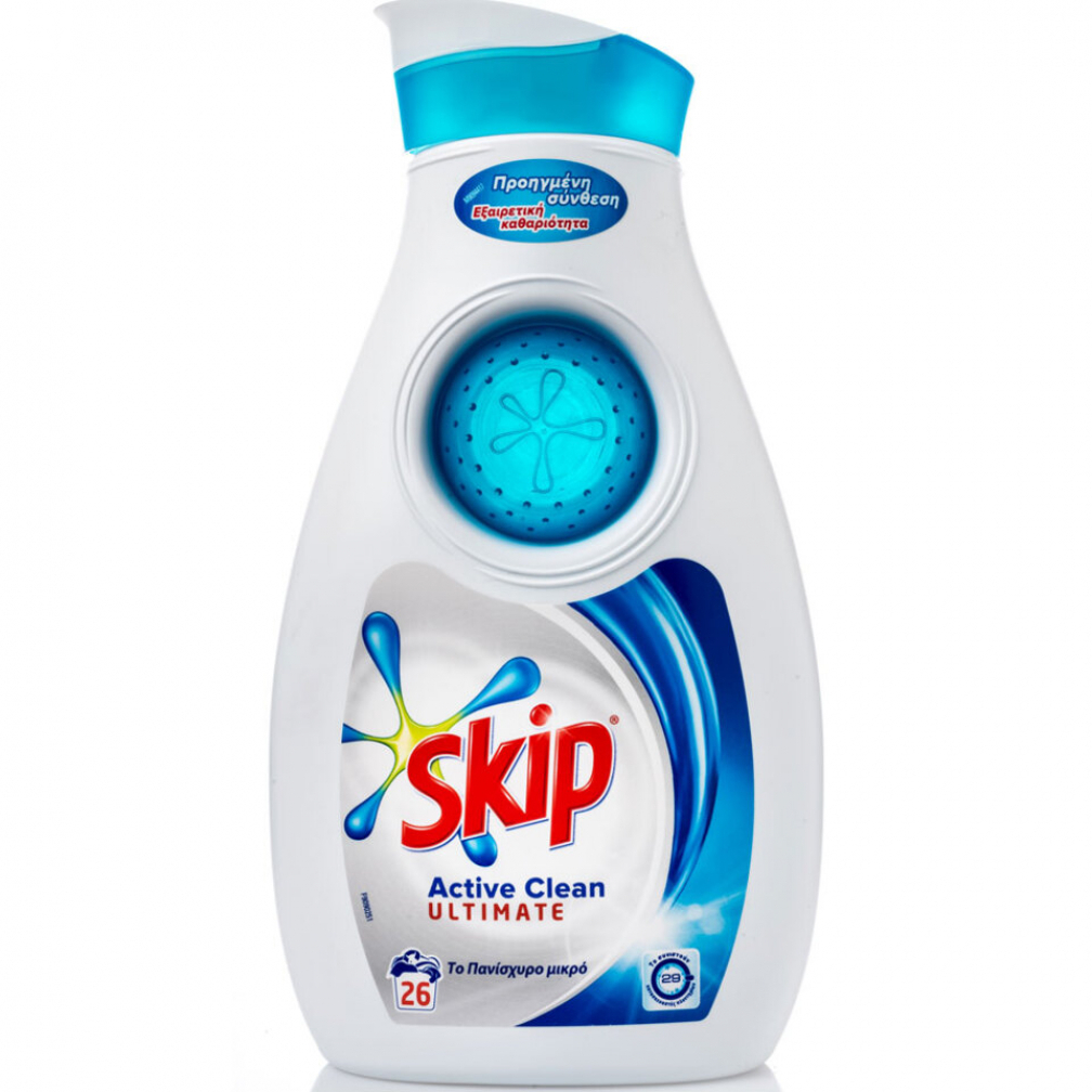 Skip Active Clean Ultimate Υγρό Απορρυπαντικό Ρούχων 26 Μεζούρες