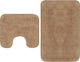 vidaXL Non-Slip Bath Mats Set Cotton Toilet 133231 Beige 2pcs