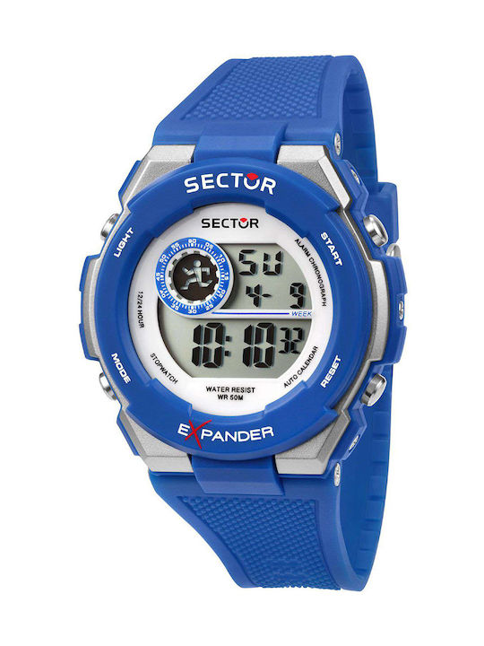 Sector EX-10 Chronograph Watch with Rubber Strap Blue