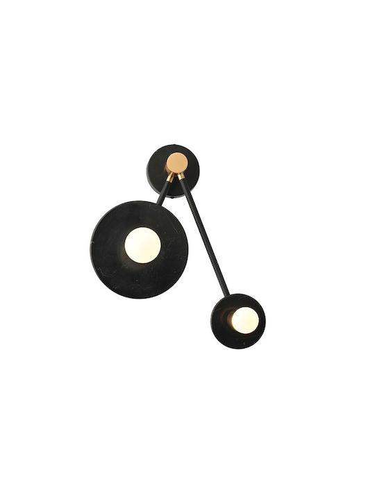 Aca Clock Modern Lamp Wall with Socket E27 Black 74x74x23cm