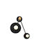 Aca Clock Modern Lamp Wall with Socket E27 Black 74x74x23cm
