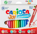 Carioca Joy Πλενόμενοι Μαρκαδόροι Ζωγραφικής Λεπτοί σε 36 Χρώματα