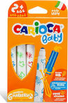 Carioca Baby Valorous Marker 2+ Πλενόμενοι Μαρκαδόροι Ζωγραφικής Χονδροί σε 6 Χρώματα