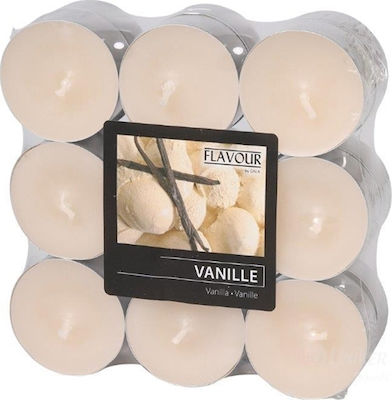 Uniker Scented Tealights Vanilla Beige 18pcs