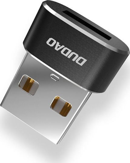 Dudao L16AC Конвертор USB-A мъжки към USB-C женски Черен 1бр