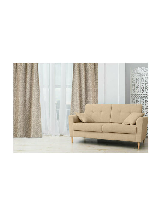 Omega Home Κουρτίνα με Τρέσα Μπέζ 145x270εκ.