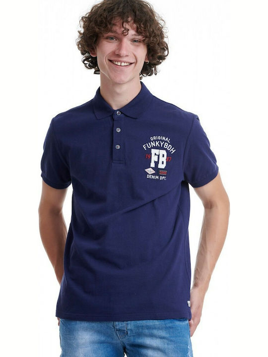 Funky Buddha Ανδρικό T-shirt Polo Navy