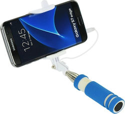 Blun Selfie Stick with 3.5mm Cable Mini Blue