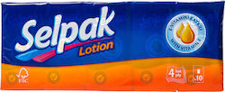Selpak Lotion 10 Πακέτα Χαρτομάντηλα Τσέπης 4 Φύλλων