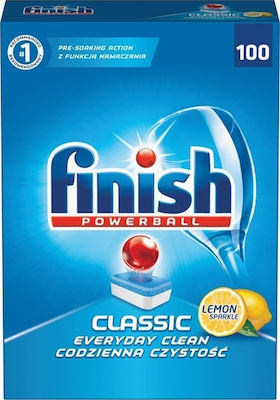 Finish Powerball Classic 100 Κάψουλες Πλυντηρίου Πιάτων με Άρωμα Λεμόνι