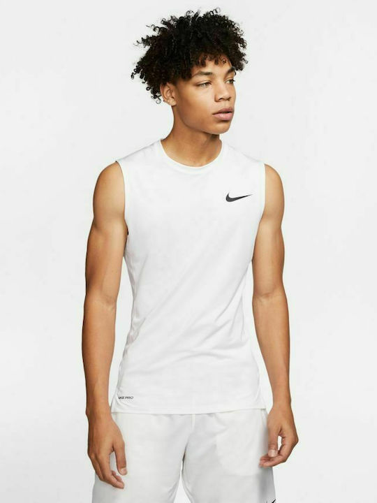 Nike Ανδρική Μπλούζα Αμάνικη Λευκή