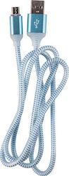 GL-51390-BLUE 3887 Braided USB 2.0 σε micro USB 1m Τιρκουάζ