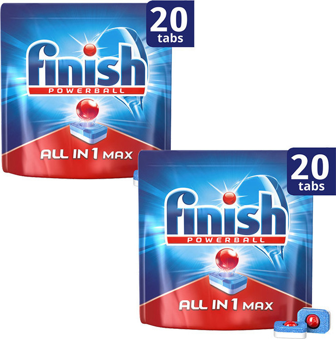 Finish All In 1 Max Regular 2τμχ 40 κάψουλες | Skroutz.gr