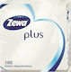 Zewa Plus 100 Χαρτοπετσέτες Μονόφυλλες Λευκές 30x30cm