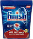 Finish All in One Max 27 Κάψουλες Πλυντηρίου Πιάτων με Άρωμα Λεμόνι