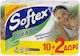 Softex Pure & Soft Χαρτί Υγείας 12 Ρολά 2 Φύλλων (62gr/Ρολό)
