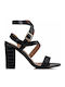 Envie Shoes Damen Sandalen mit Chunky hohem Absatz in Schwarz Farbe