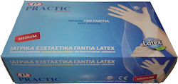 Practic Super Plus Latex Examination Gloves Powdered White 100pcs