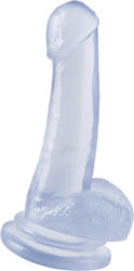 Basix Rubber Works Realistisches Dildo mit Hoden und Saugnapf Transparent 20cm