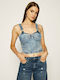 Guess Women's Corset Blouse with Straps Blue
