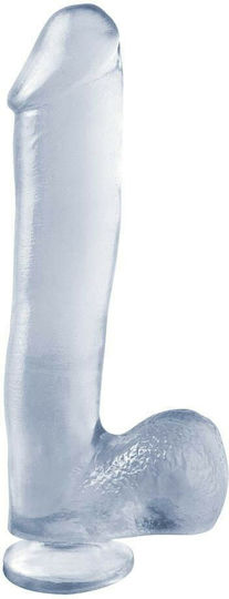 Basix Rubber Works Realistisches Dildo mit Hoden und Saugnapf Transparent 25cm