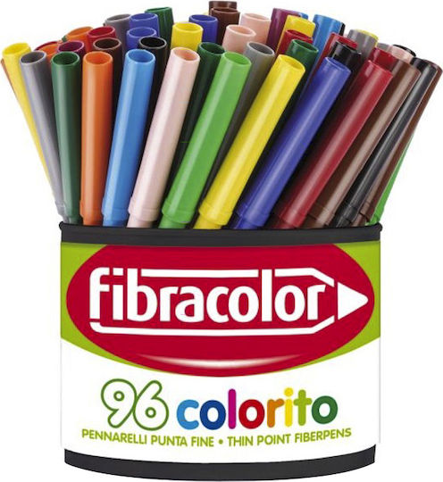 Fibracolor Colorito Μαρκαδόροι Ζωγραφικής Πλενόμενοι Σετ 96 χρώματα