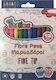 The Littlies Fibre Pens Washable Drawing Markers 2mm Thin Set 12pcs