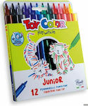 Toy Color Junior Washable Drawing Markers Thin Set 12 Colors