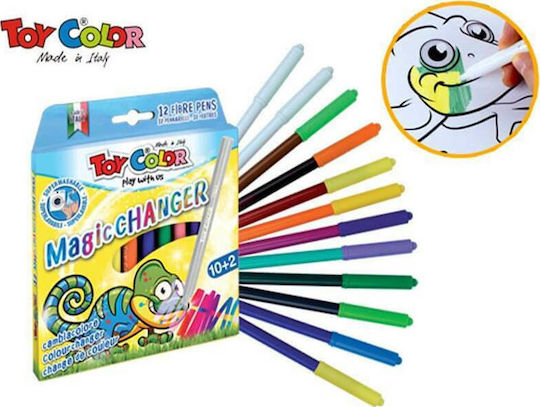 Toy Color Magic Changer Μαρκαδόροι Ζωγραφικής Πλενόμενοι, Μαγικοί Σετ 12 χρώματα